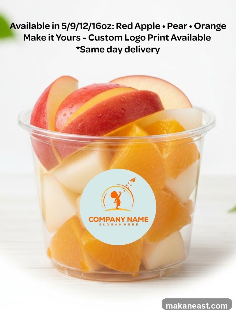 Fruit cup with custom logo