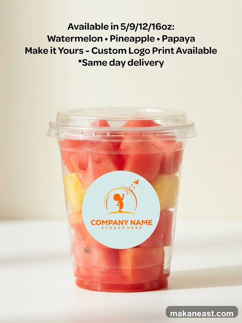 Fruit cup with custom logo