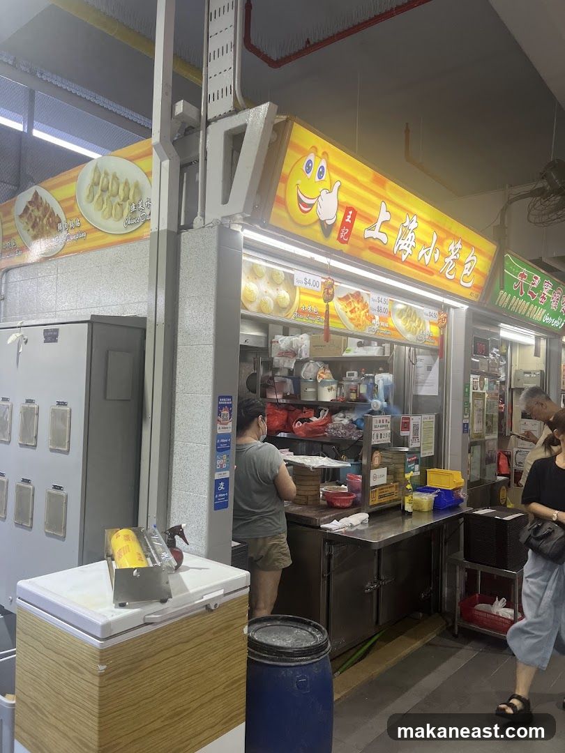 Food Stall with Dumplings and Buns