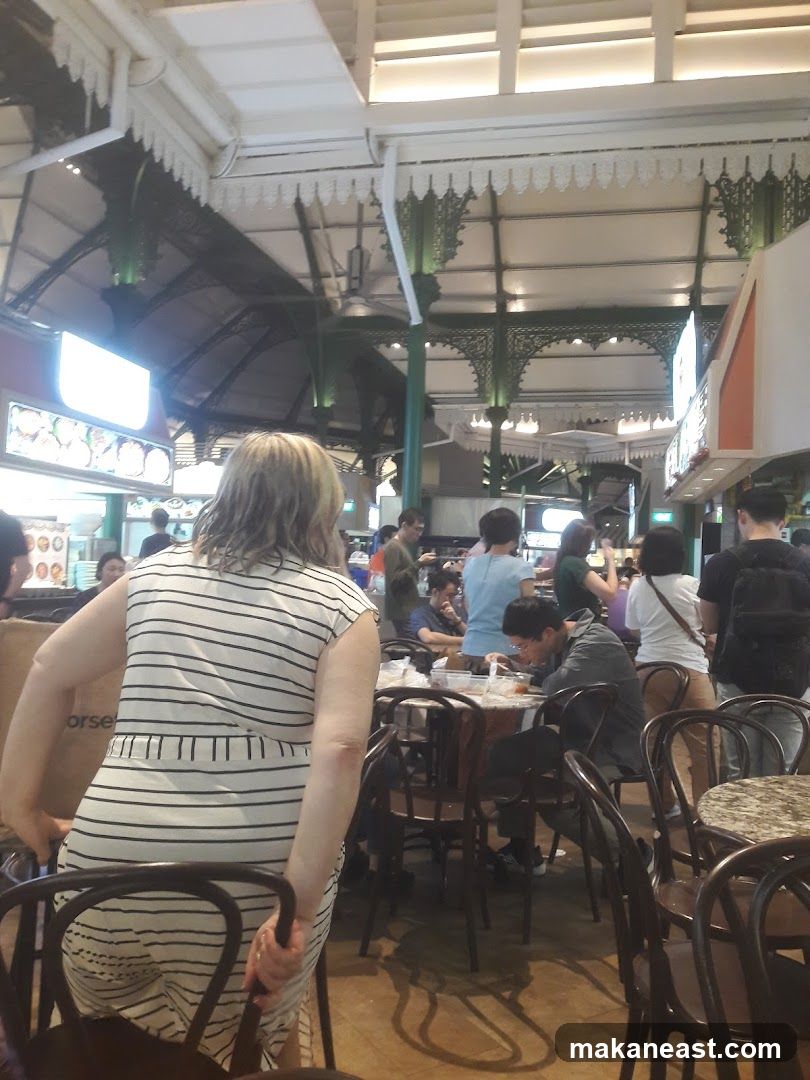 People dining at a food court