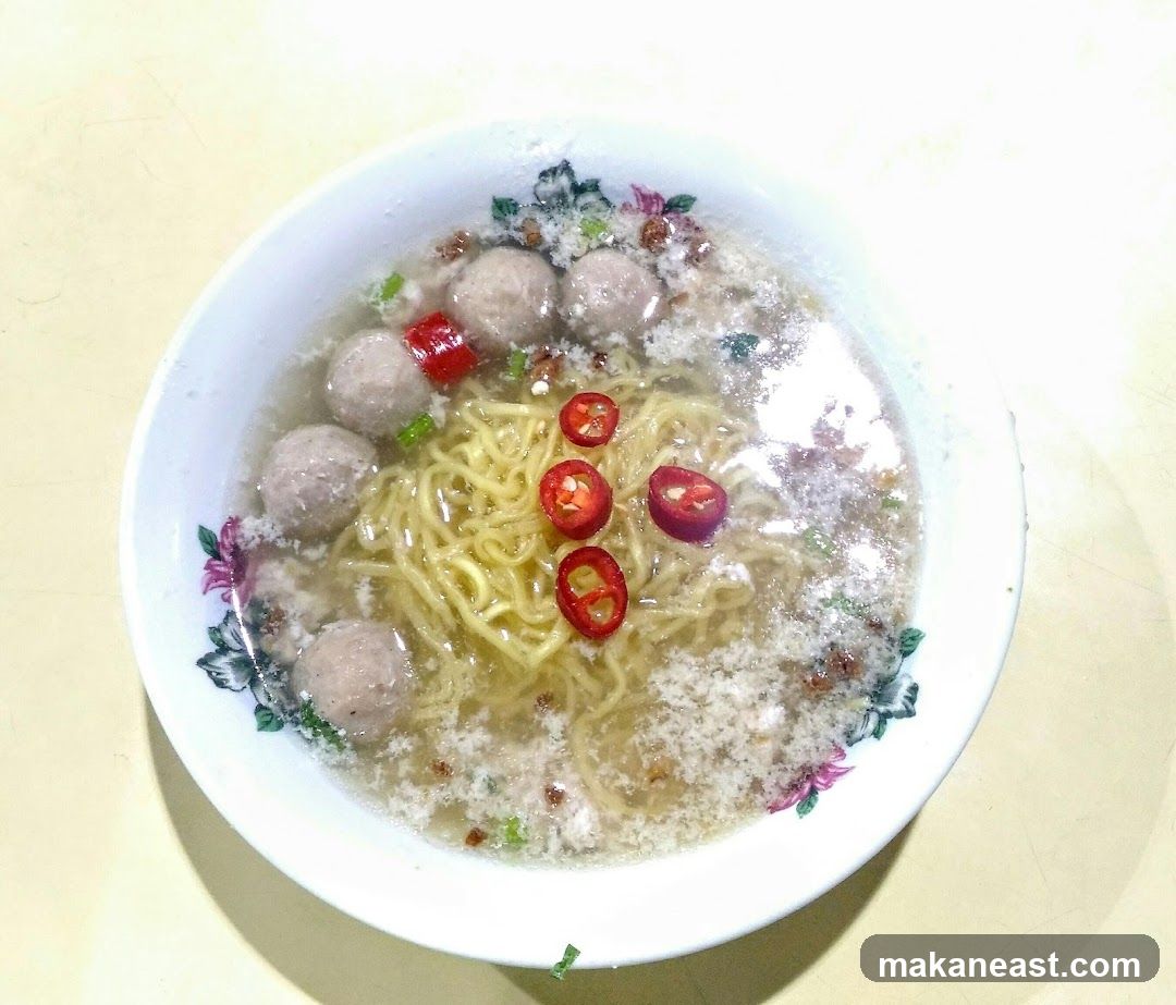 Noodle Soup with Meatballs and Chili
