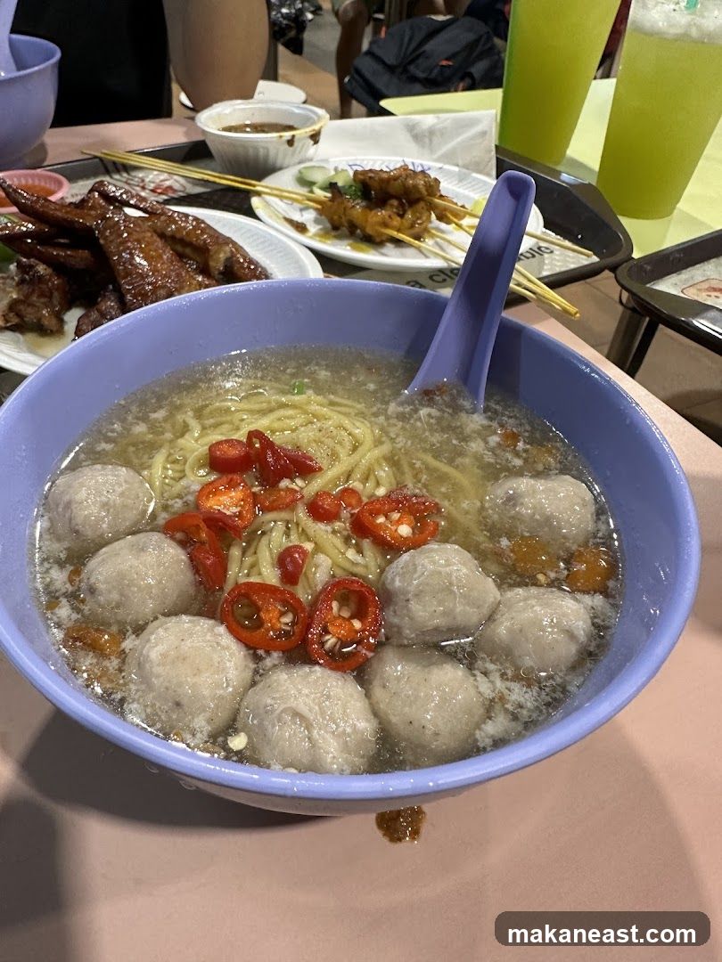 Noodle Soup with Meatballs and Chili
