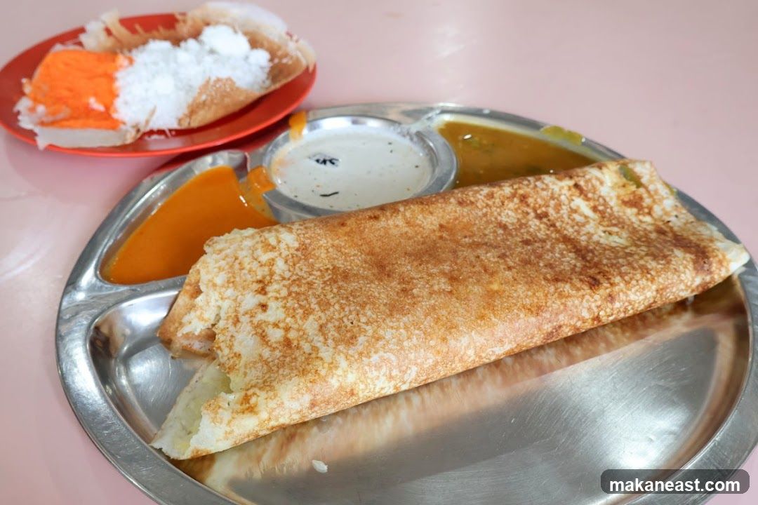 Dosa with Sambar and Chutney
