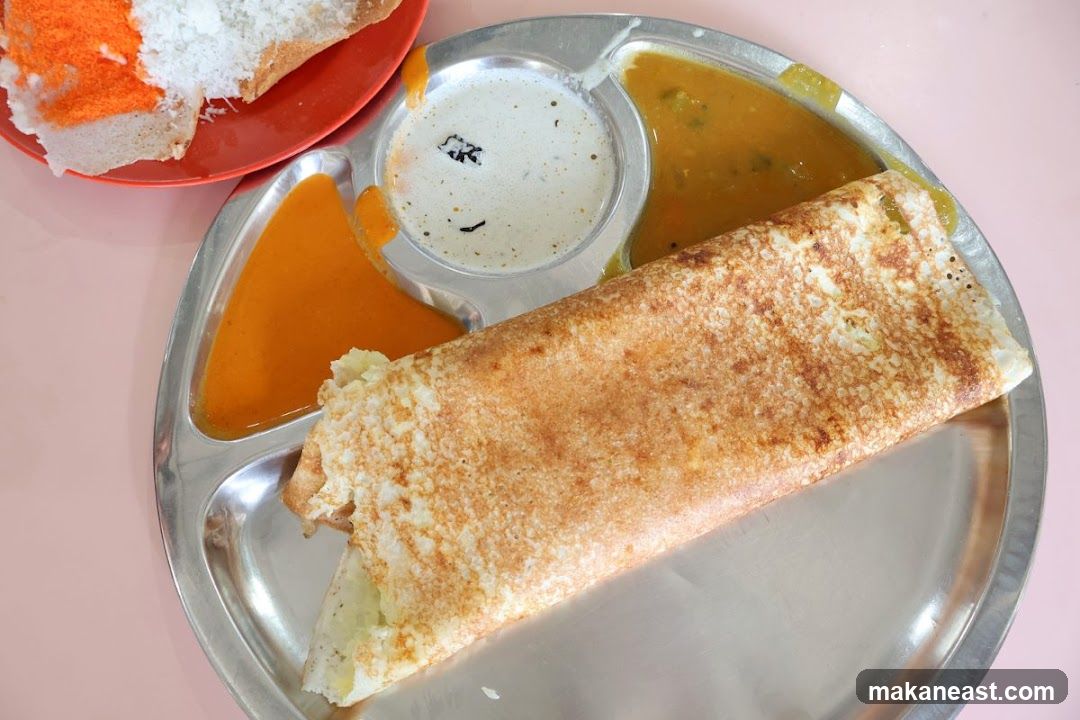 Dosa with accompaniments