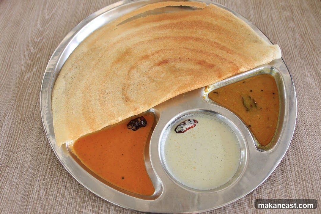 Dosa with accompaniments