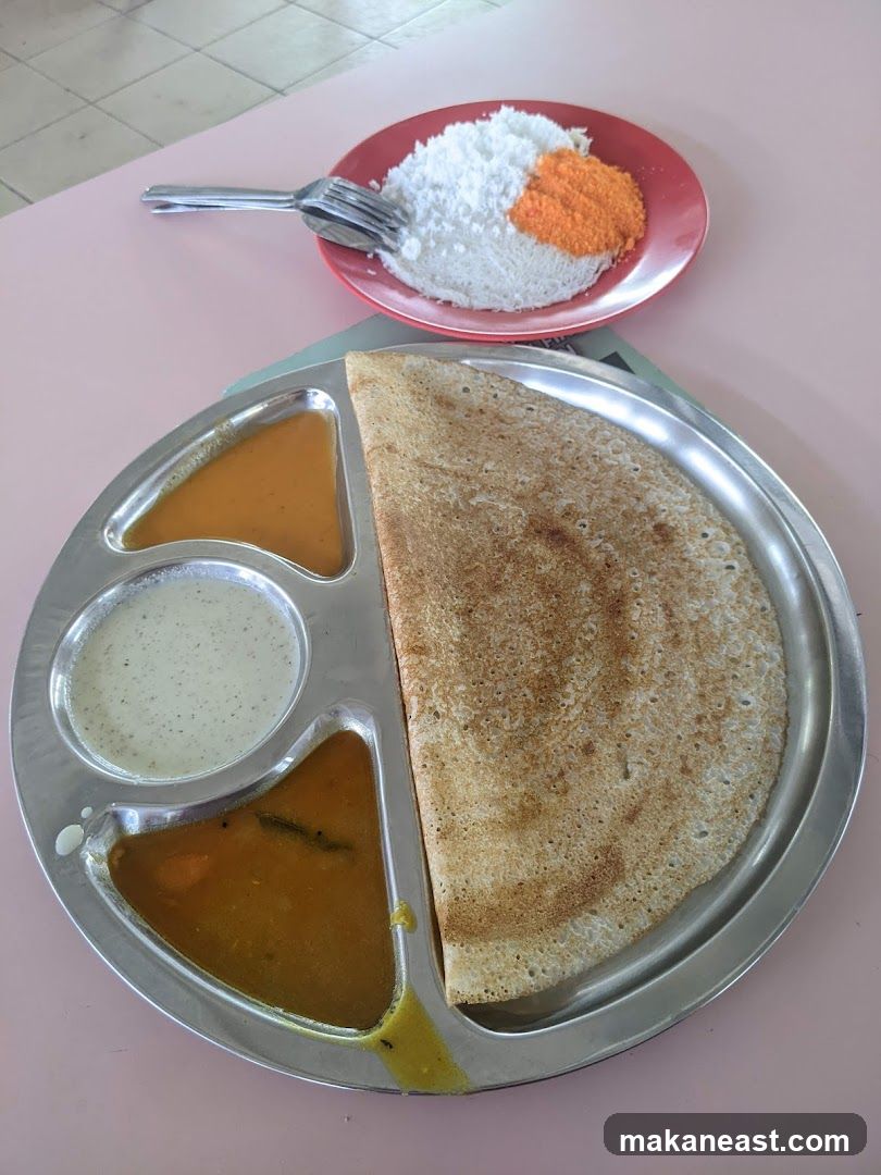 Dosa with accompaniments