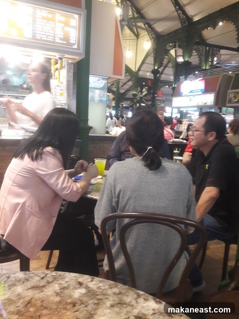 People dining at a food court