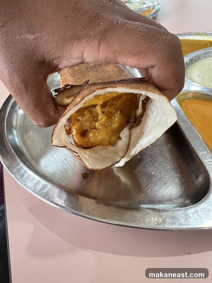 Dosa with Fillings and Chutneys