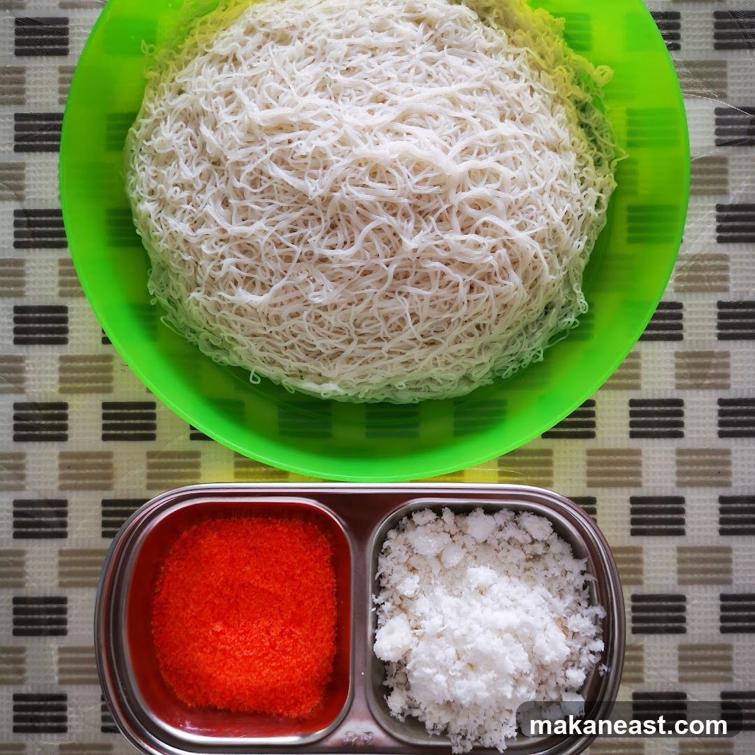 Idiyappam with accompaniments