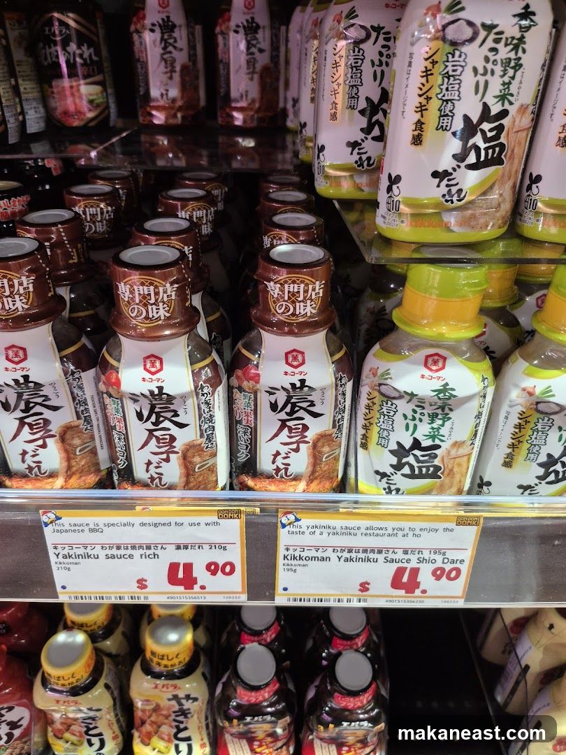 Sauce Bottles on Shelf