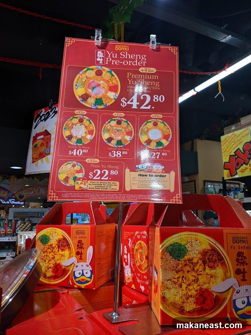 Yu Sheng Pre-order Menu