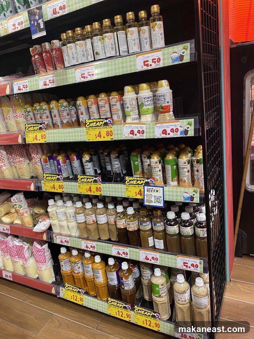 Condiments and Dressings on Shelves