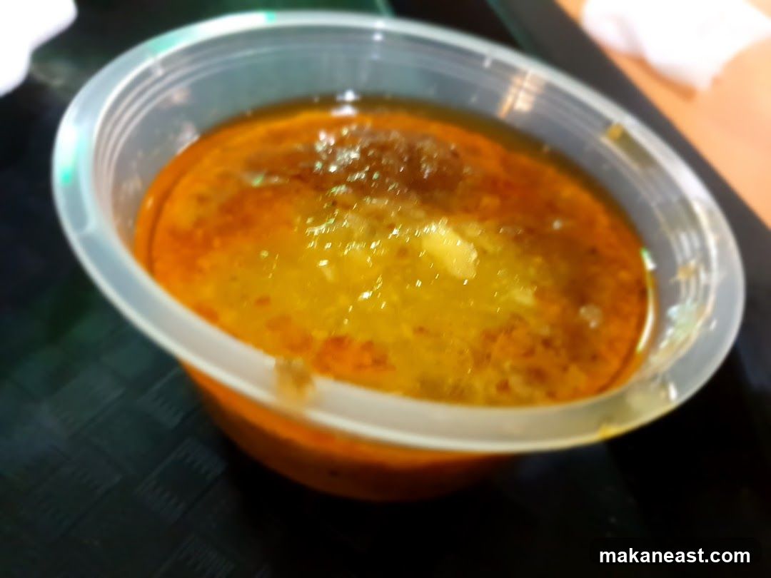 Soup in a plastic container