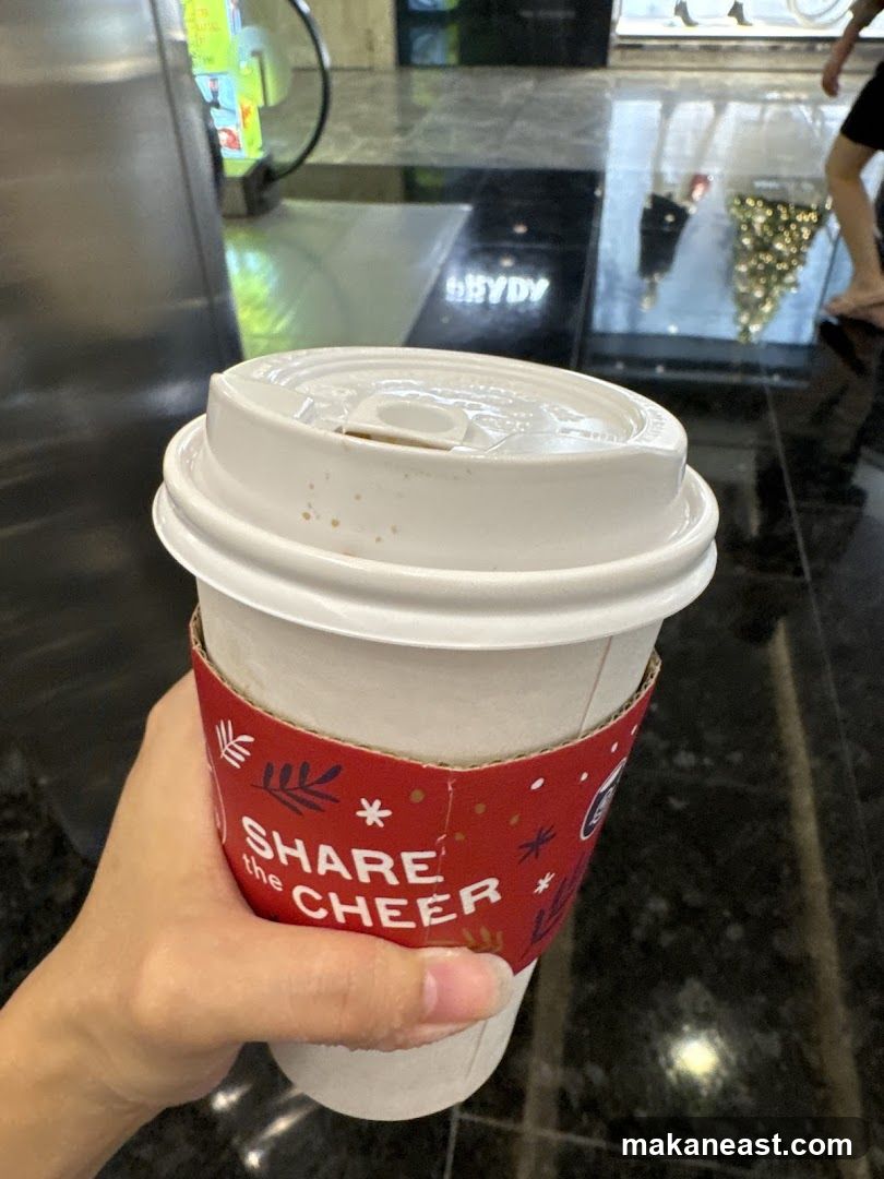 Coffee Cup with Holiday Sleeve