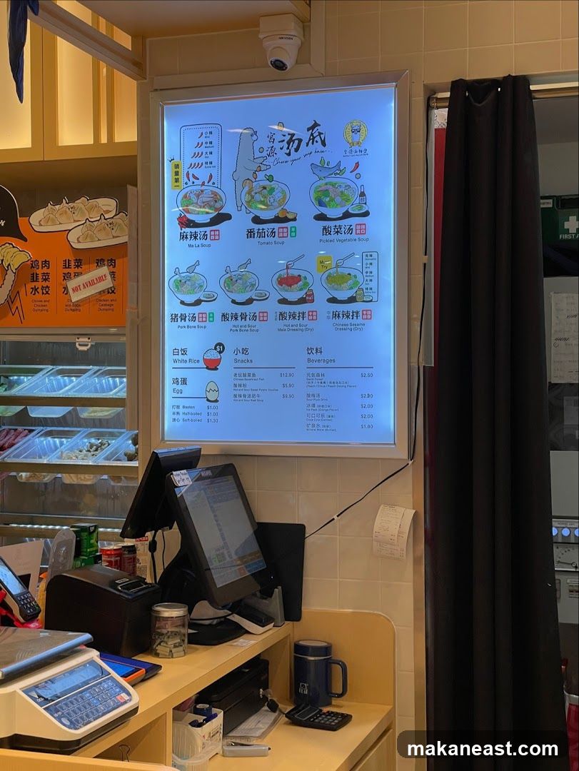 Restaurant Menu and Counter