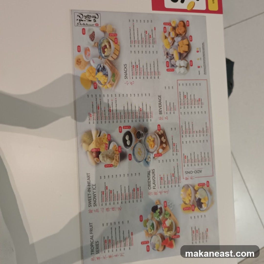 Ji De Che Dessert Menu