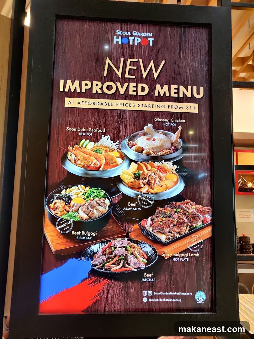 Seoul Garden Hotpot New Improved Menu