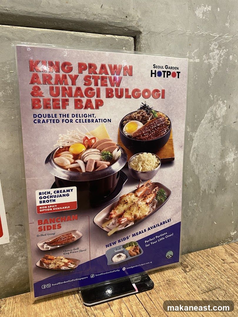 Seoul Garden Hotpot Menu