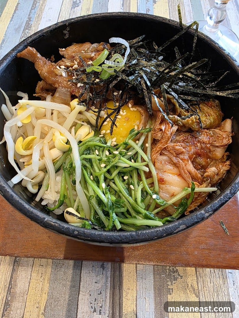 Bibimbap in a stone bowl