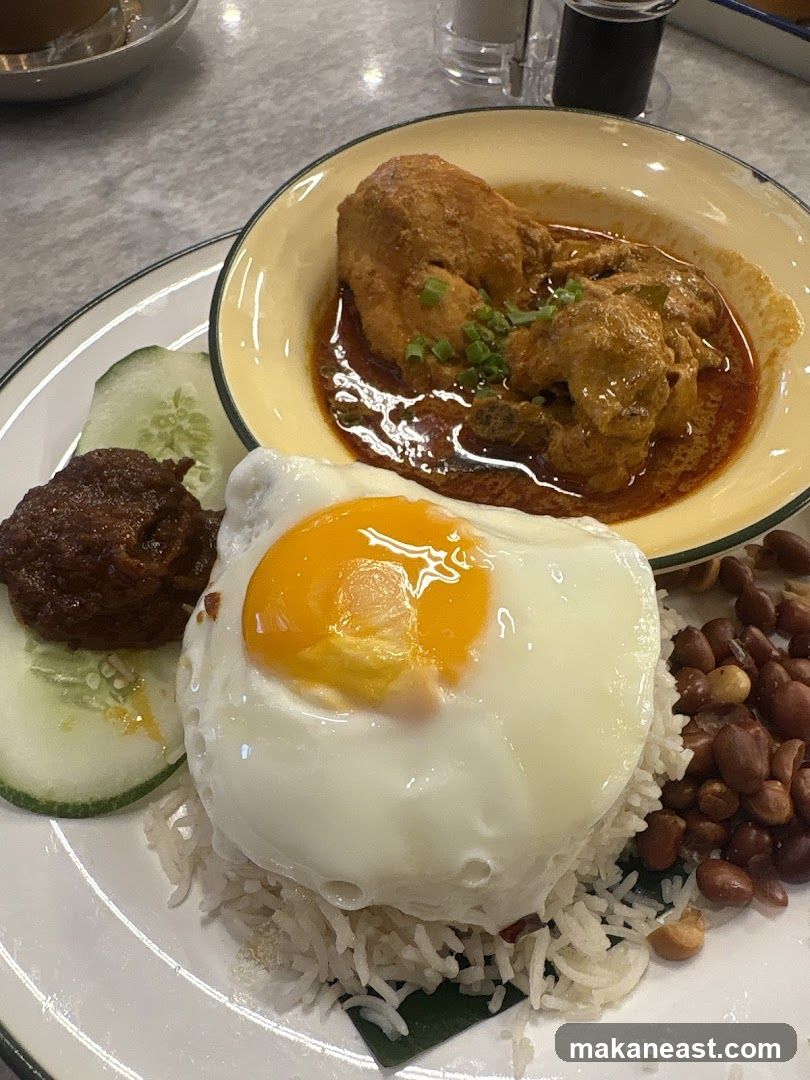 Nasi Lemak with Chicken Curry