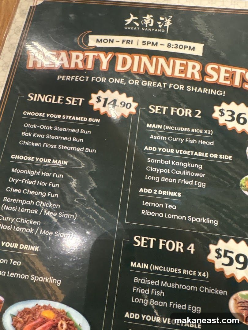 Great Nanyang Hearty Dinner Sets