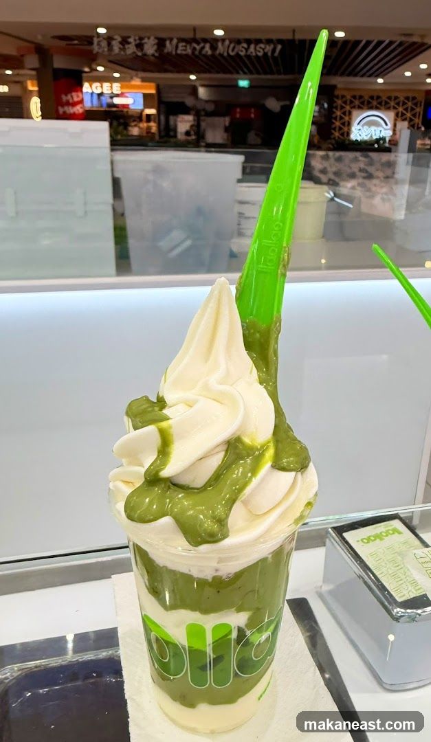 Matcha and Vanilla Soft Serve Ice Cream