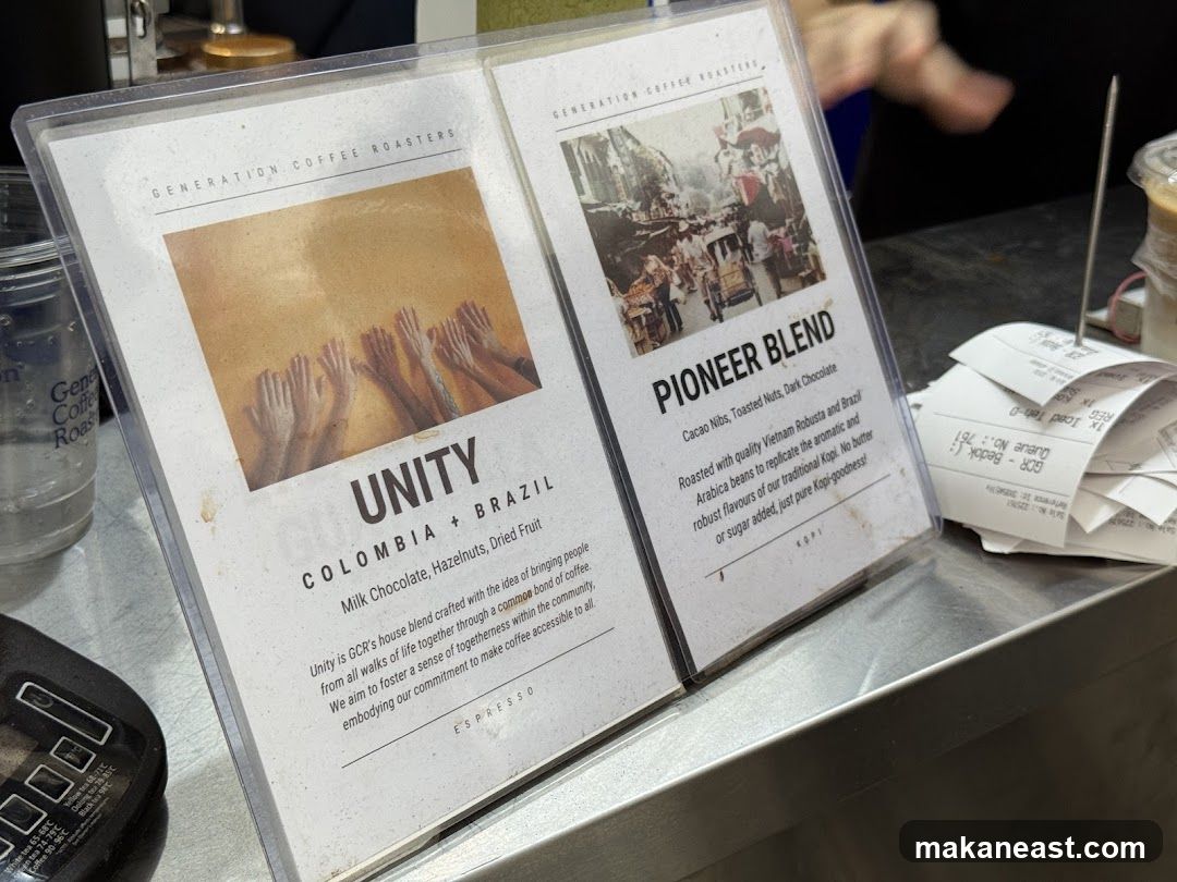 Generation Coffee Roasters Menu