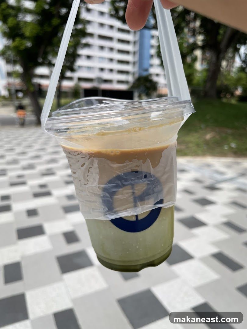 Iced Coffee and Matcha Drink