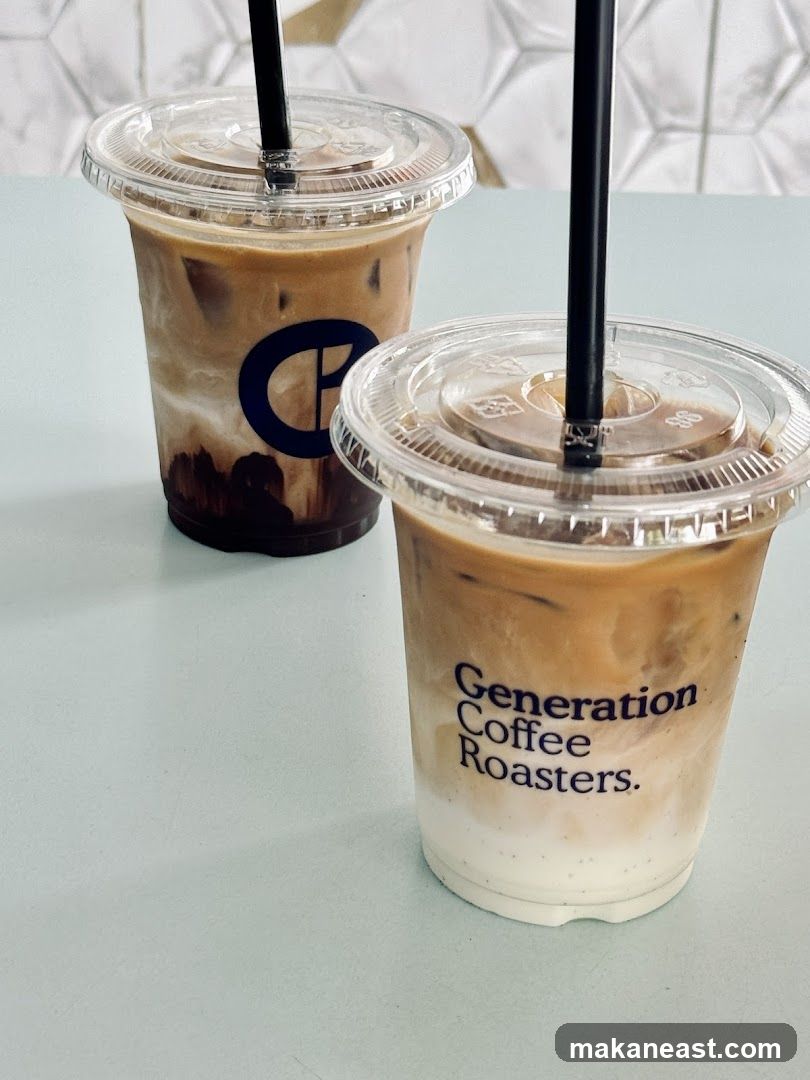 Two iced coffee drinks