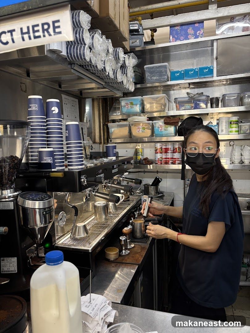 Barista preparing coffee