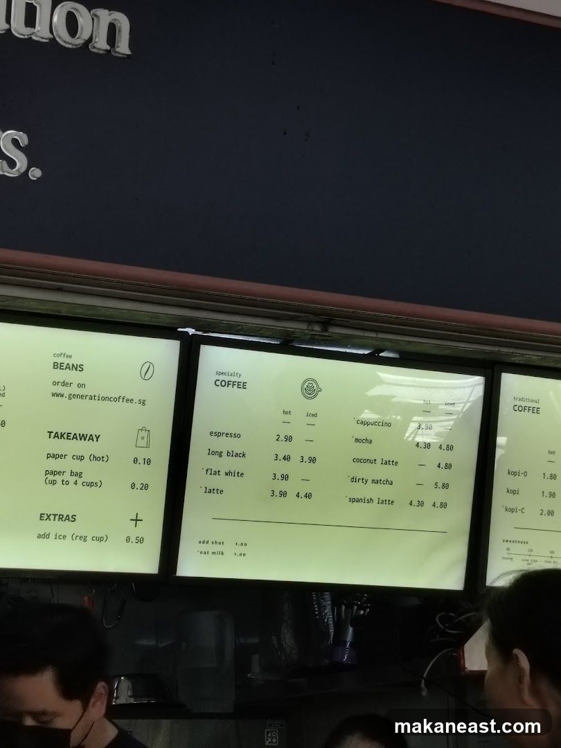Generation Coffee Menu