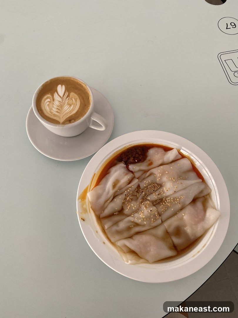 Coffee and Chee Cheong Fun