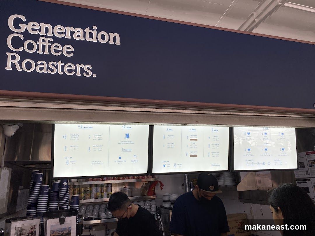 Generation Coffee Roasters Menu
