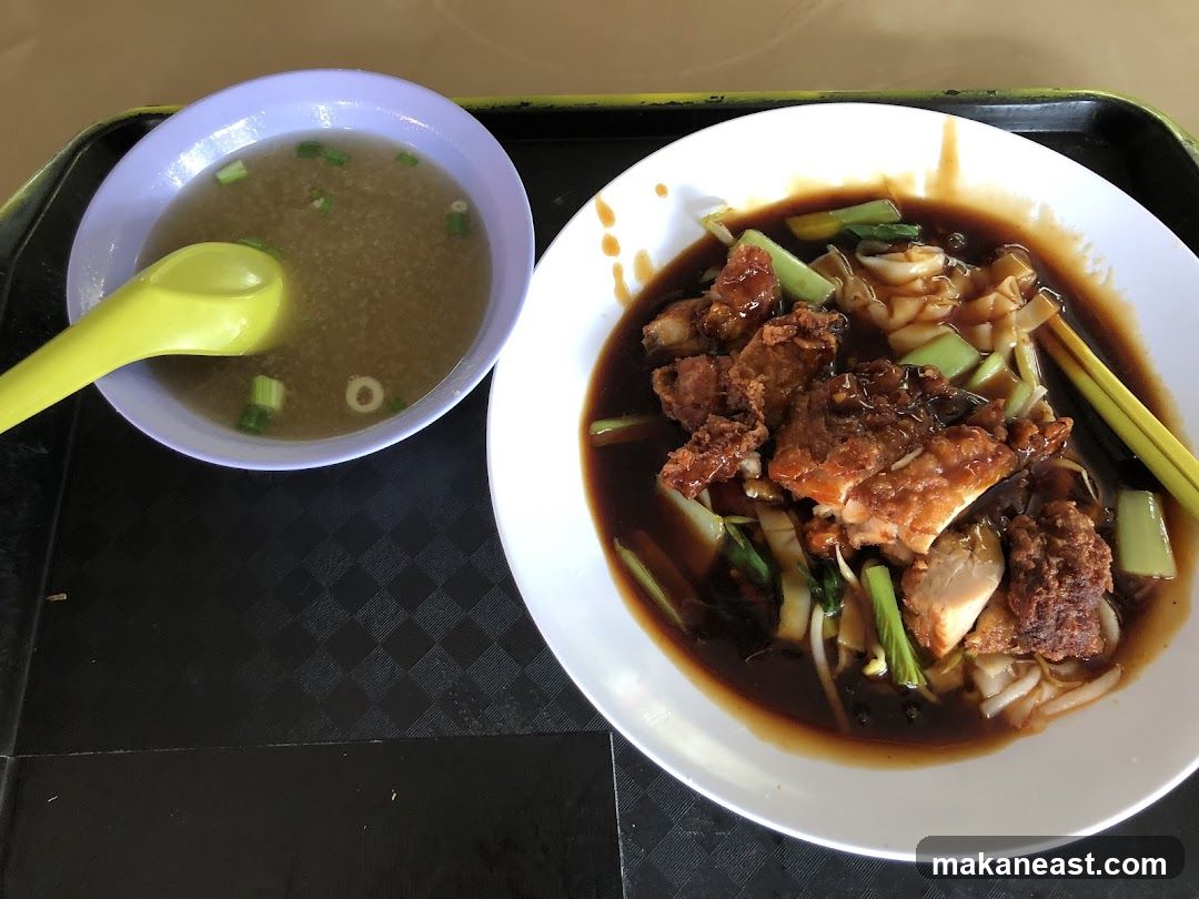 Fried Chicken Noodles with Soup