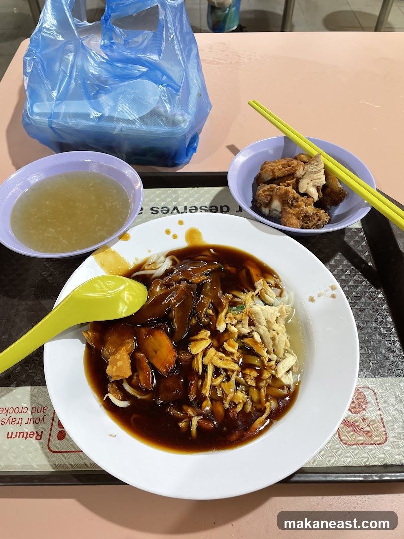 Food Tray with Noodles and Fried Items