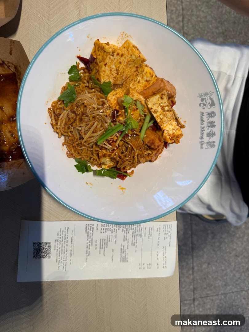 Mala Xiang Guo dish with receipt