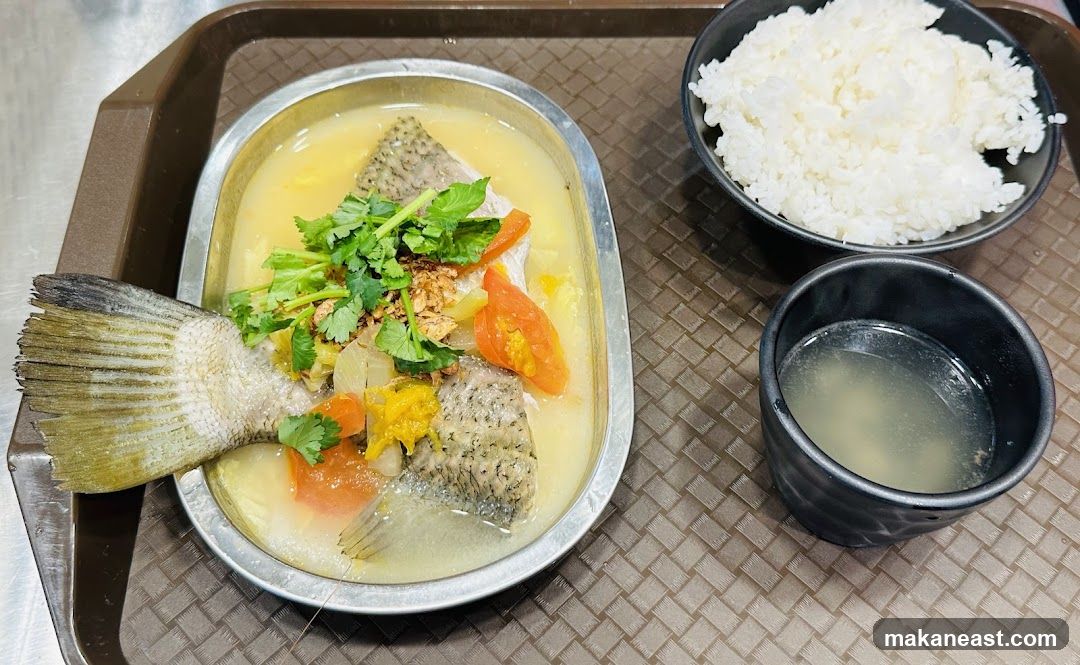 Steamed Fish with Rice and Soup