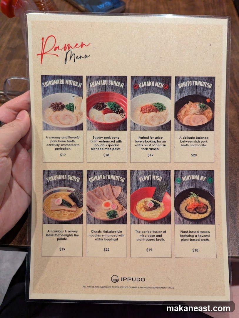 Ramen Menu