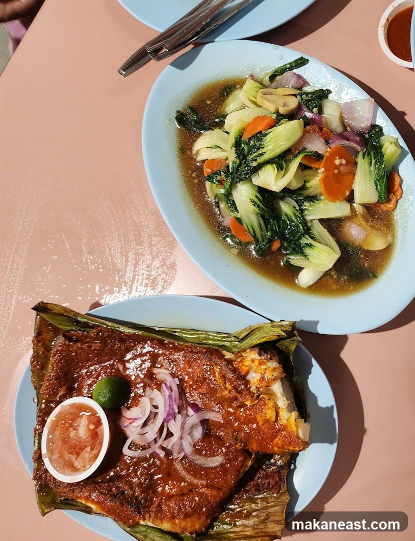Spicy Grilled Fish and Stir-fried Vegetables