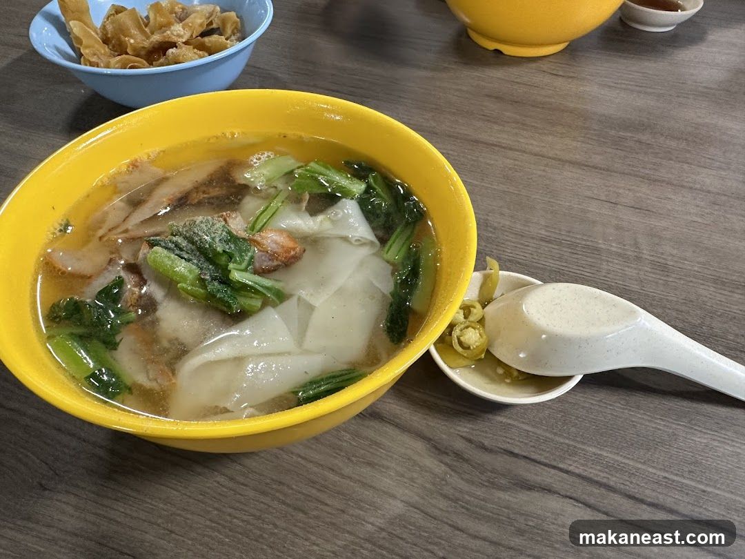Noodle Soup with Side of Crispy Wontons