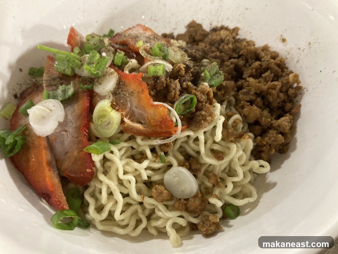 Noodles with Char Siu and Minced Meat