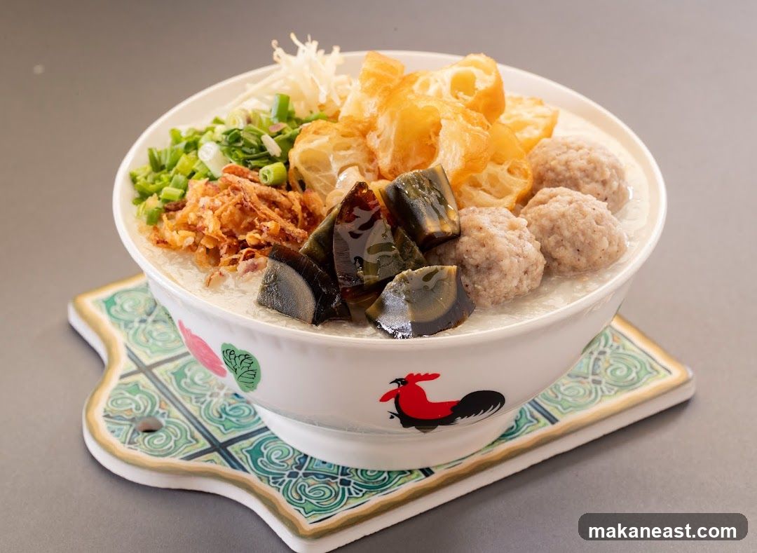 Congee with Century Egg and Meatballs