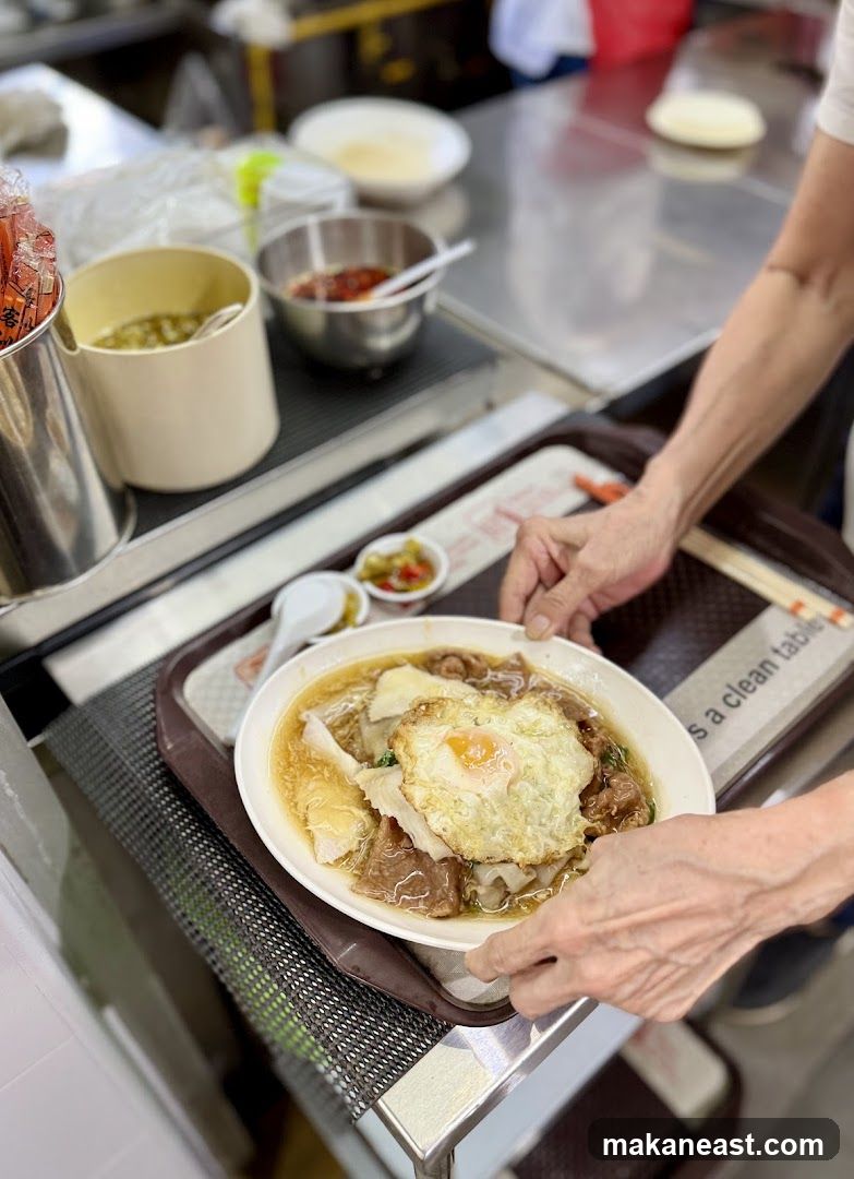 Noodle Dish with Fried Egg