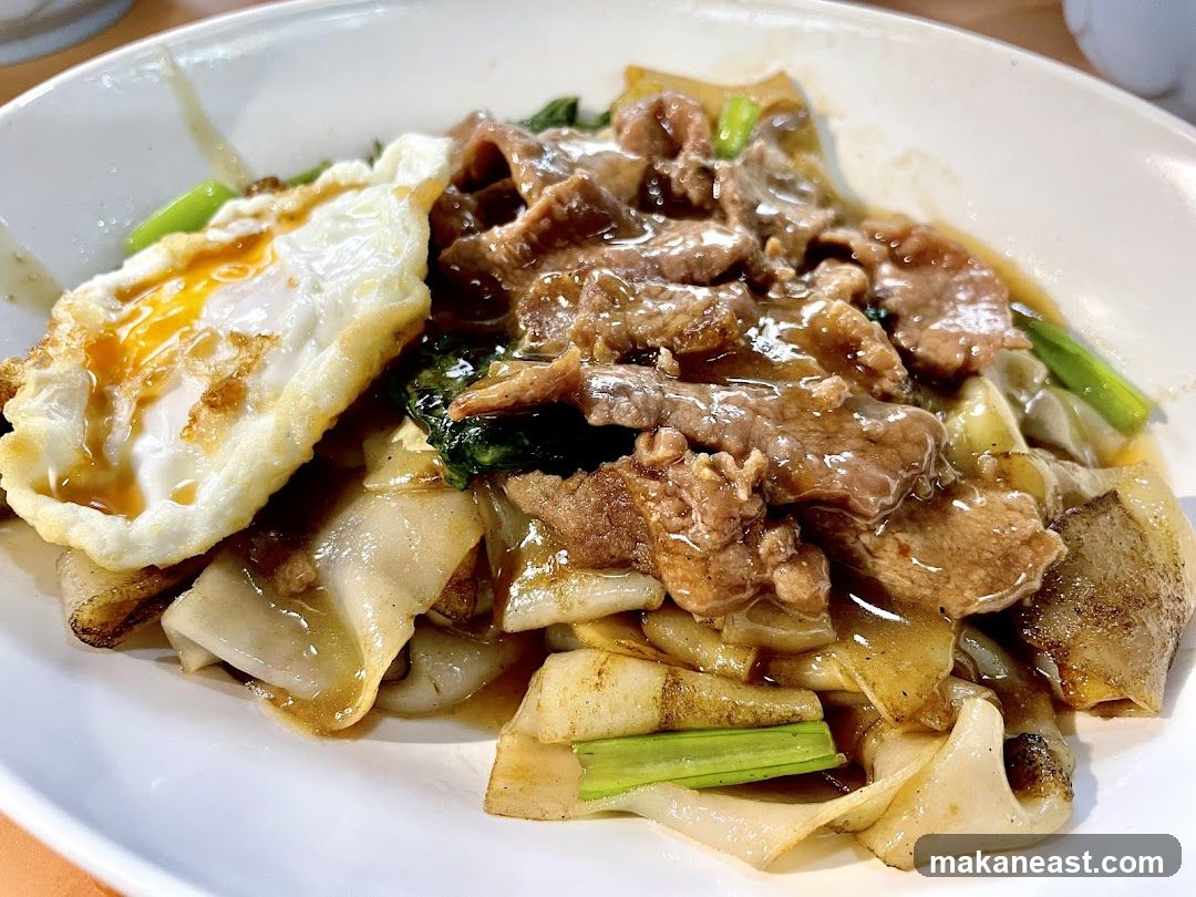Beef Chow Fun with Fried Egg