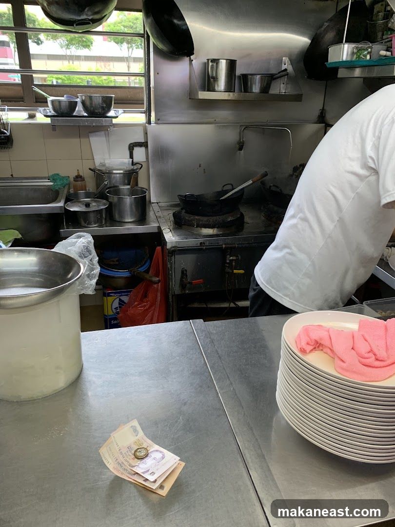 Kitchen Counter with Money and Plates