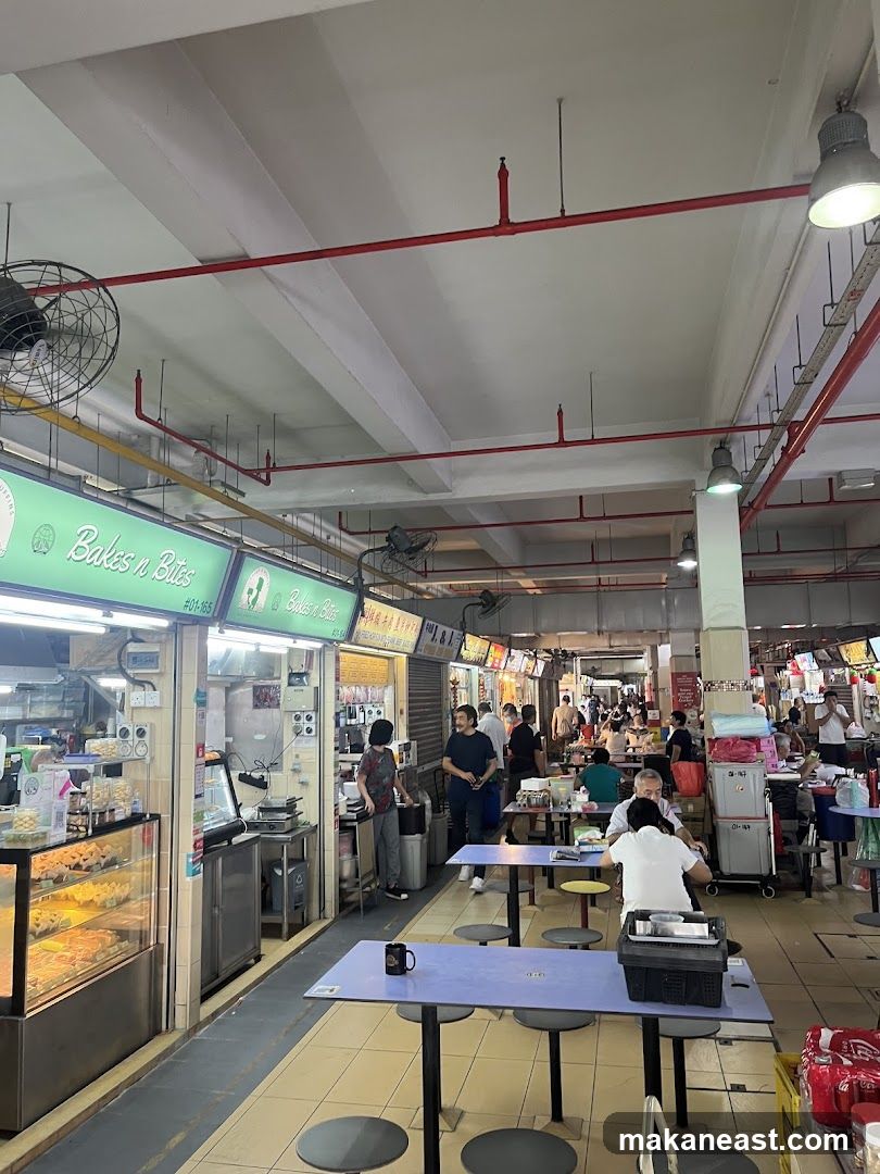Food court with stalls and seating
