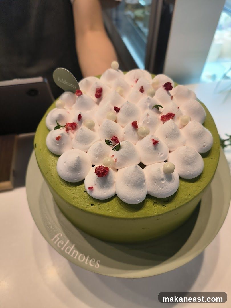Green Cake with White Frosting