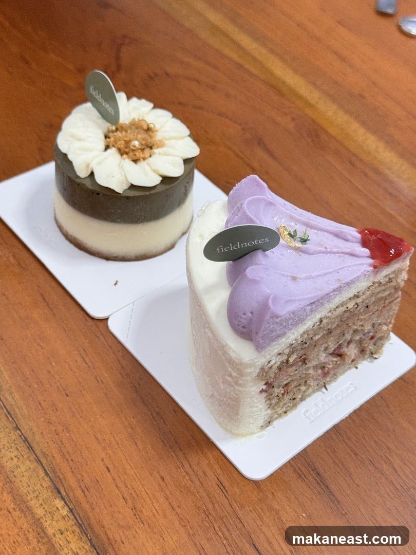 Two cakes on a wooden table