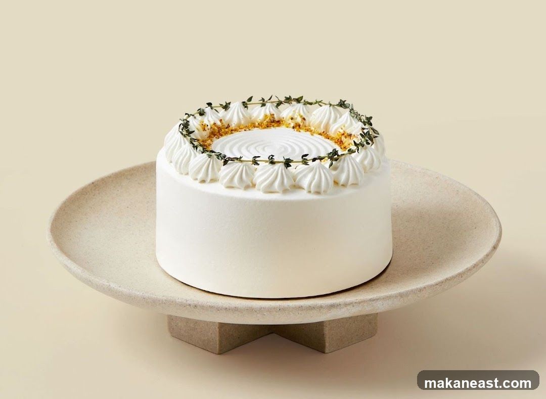 White Cake with Cream and Herbs