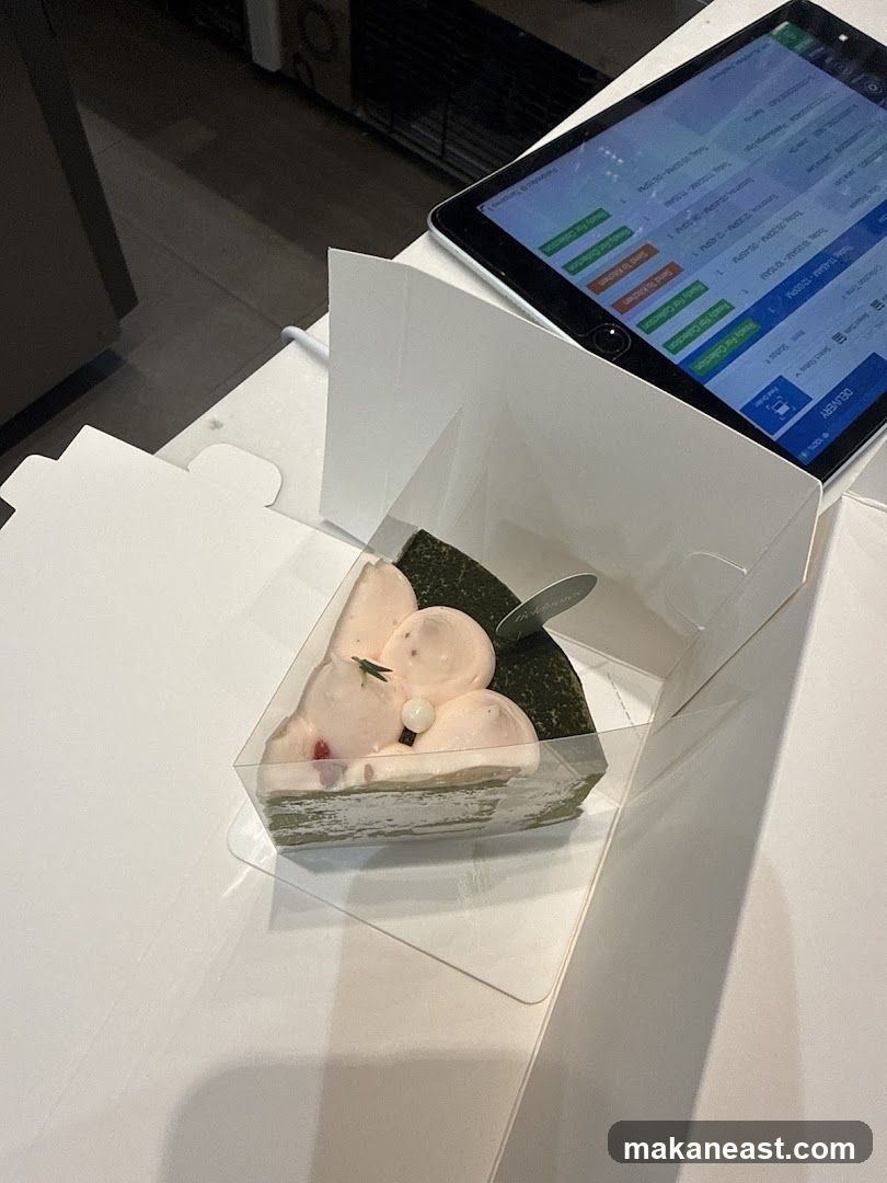 Dessert in a box with tablet